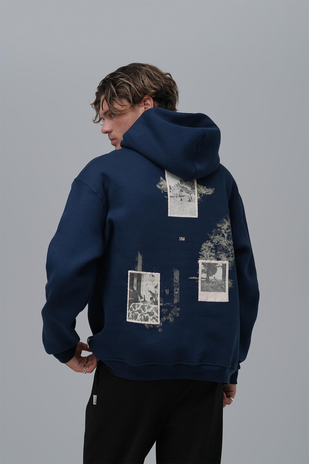 Portrait of a Generation Oversize Sweatshirt Erkek İndigo