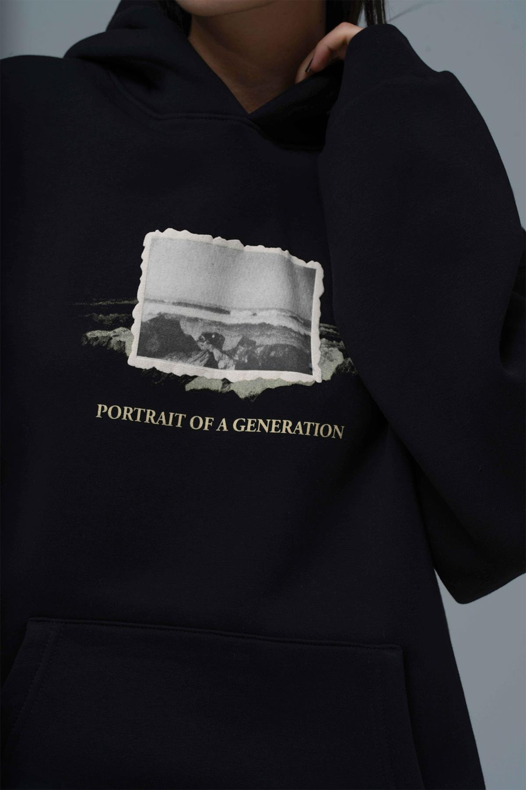 Portrait of a Generation Oversize Sweatshirt Kadın Siyah