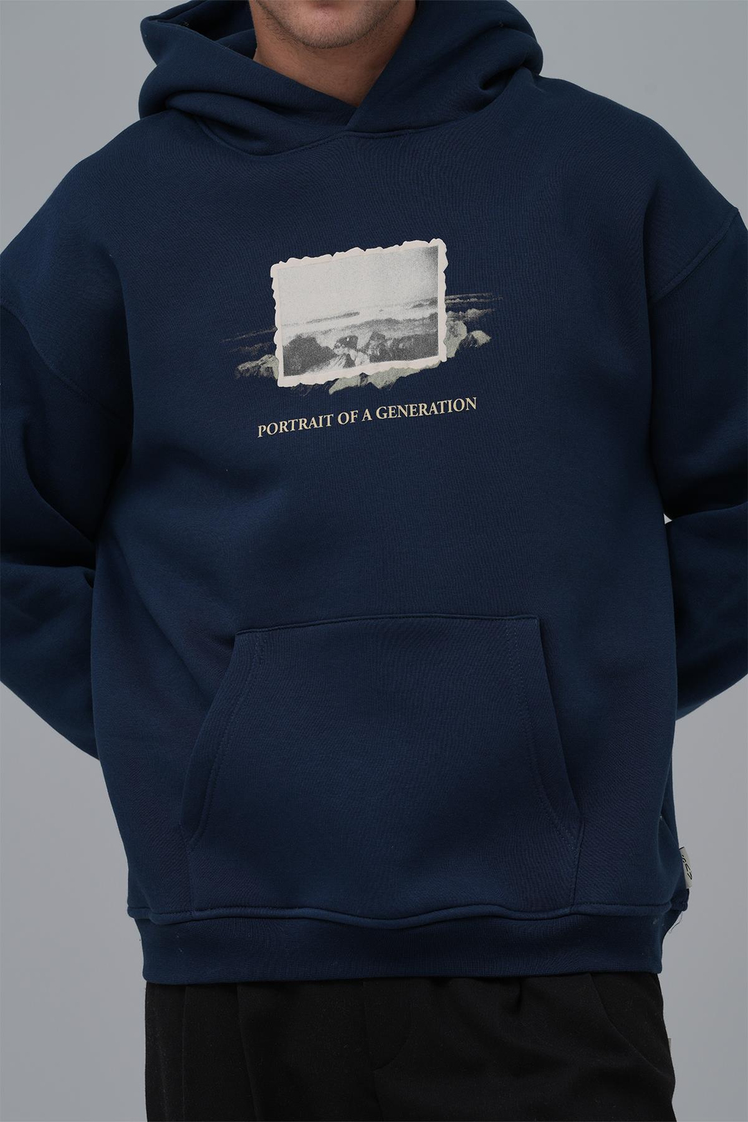 Portrait of a Generation Oversize Sweatshirt Erkek İndigo