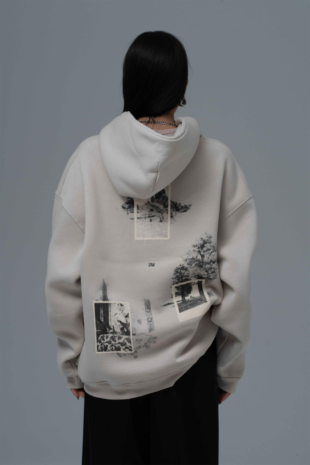 Portrait of a Generation Oversize Sweatshirt Kadın Ekru