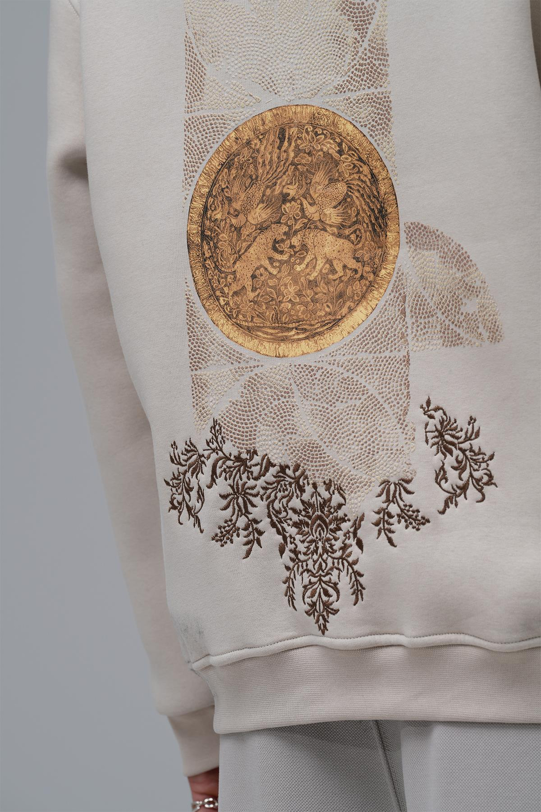 Realistic Oversize Sweatshirt Erkek Ekru