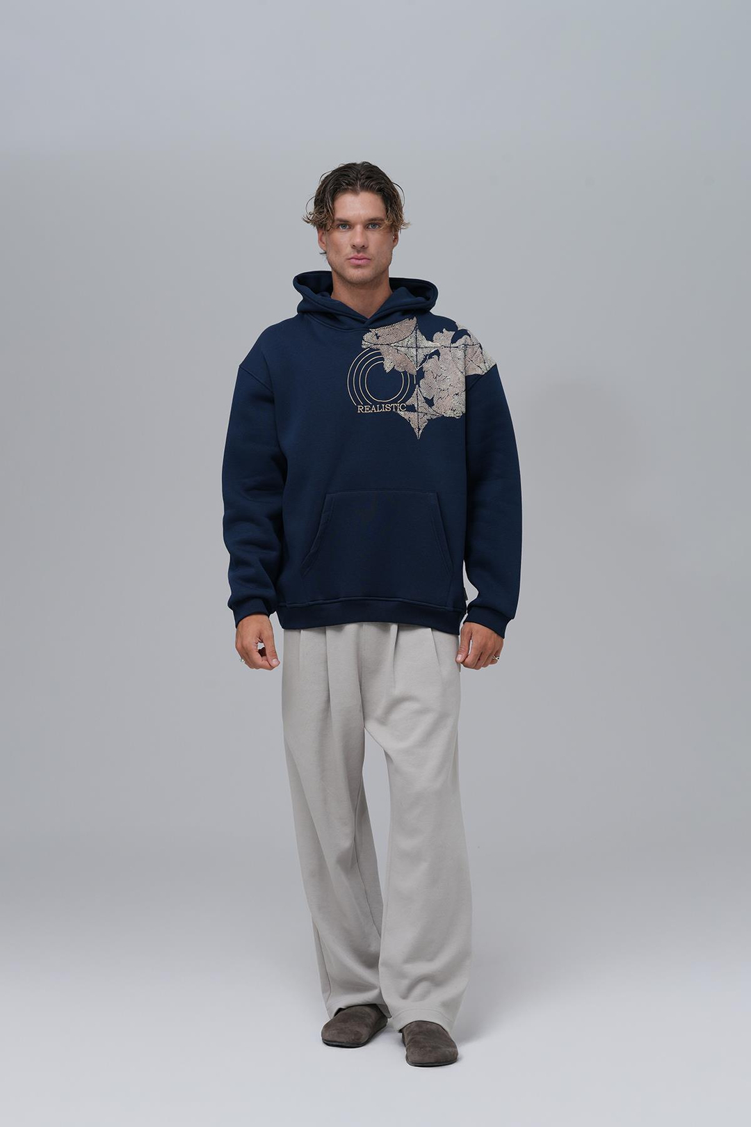 Realistic Oversize Sweatshirt Erkek İndigo