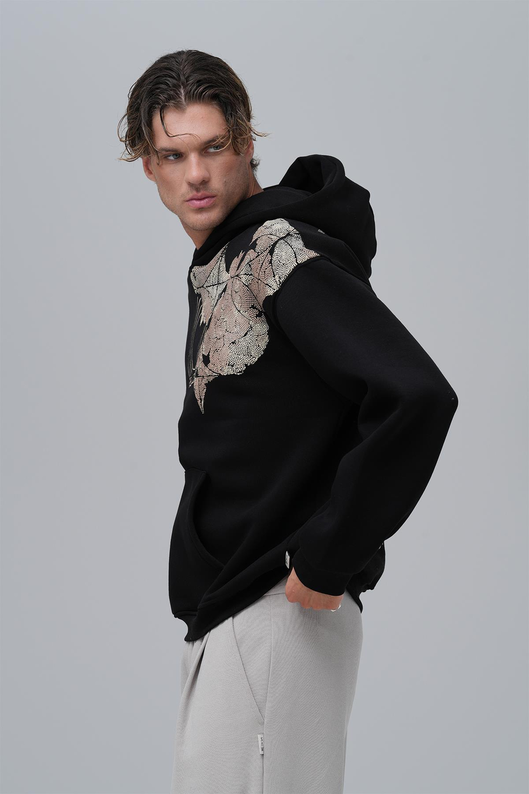 Realistic Oversize Sweatshirt Erkek Siyah