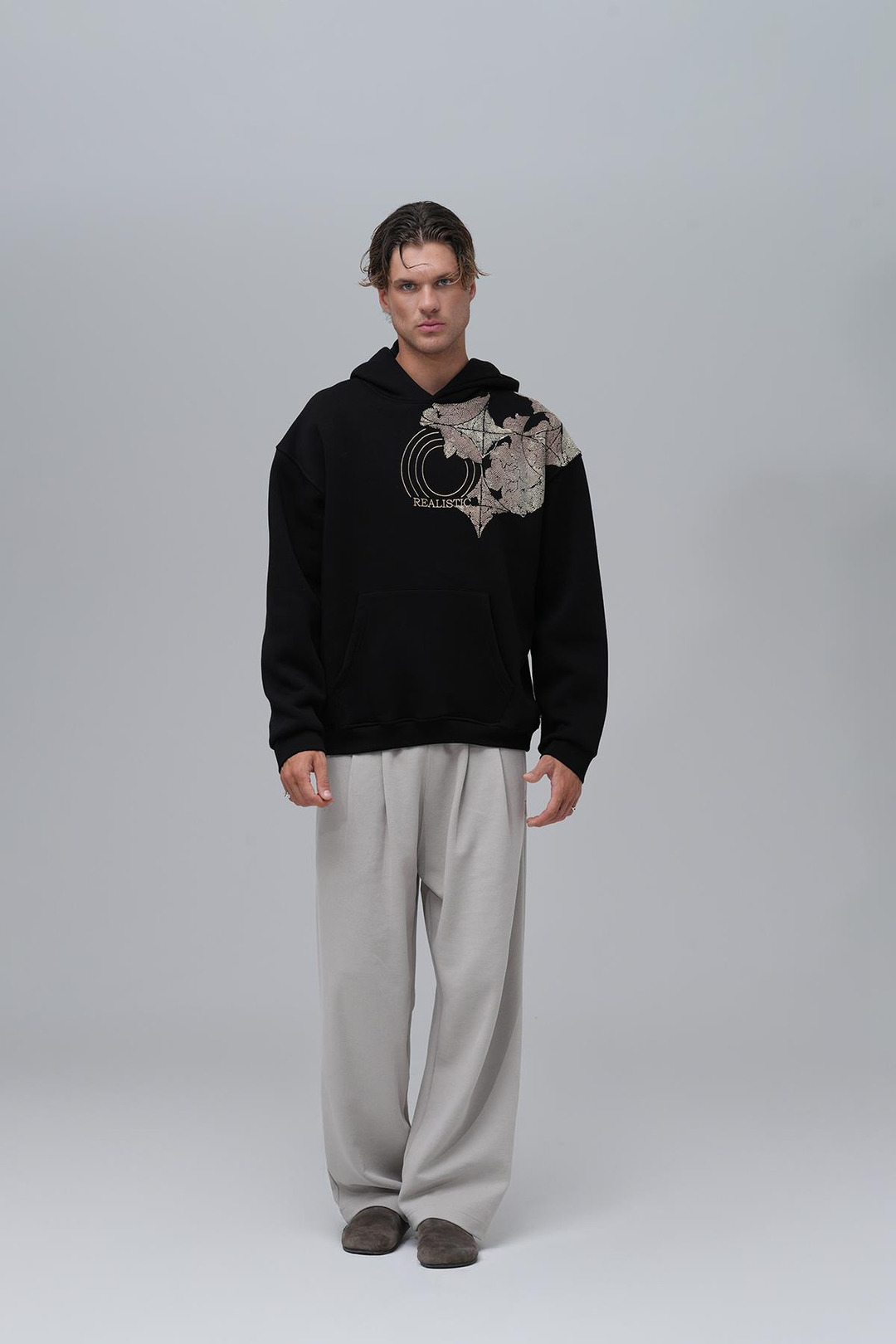 Realistic Oversize Sweatshirt Erkek Siyah