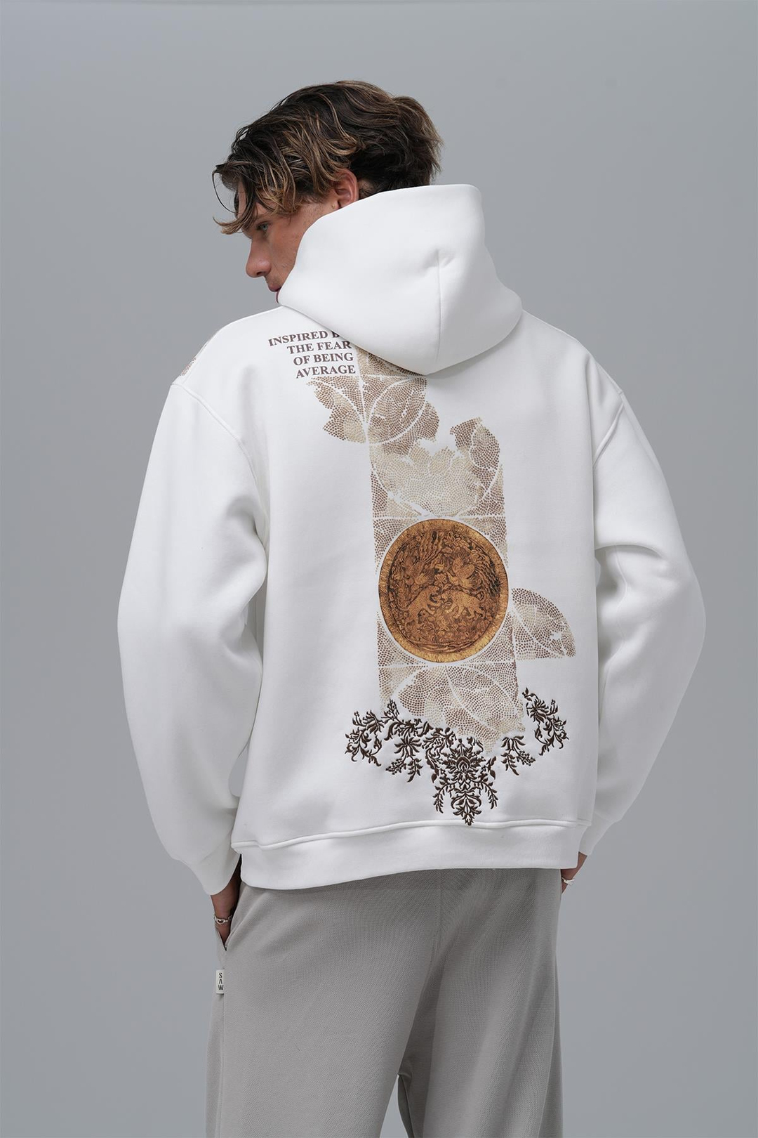 Realistic Oversize Sweatshirt Erkek Taş