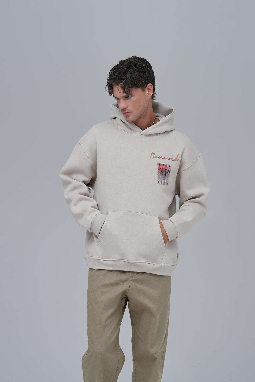 Renewed Flow Oversize Sweatshirt Erkek Stone