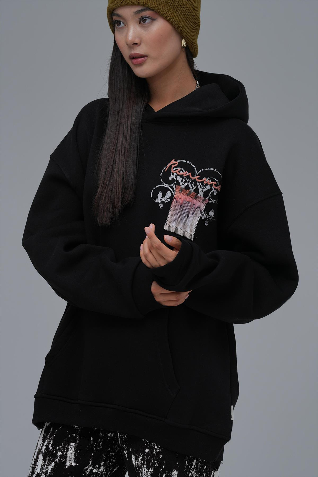 Renewed Flow Oversize Sweatshirt Kadın Siyah