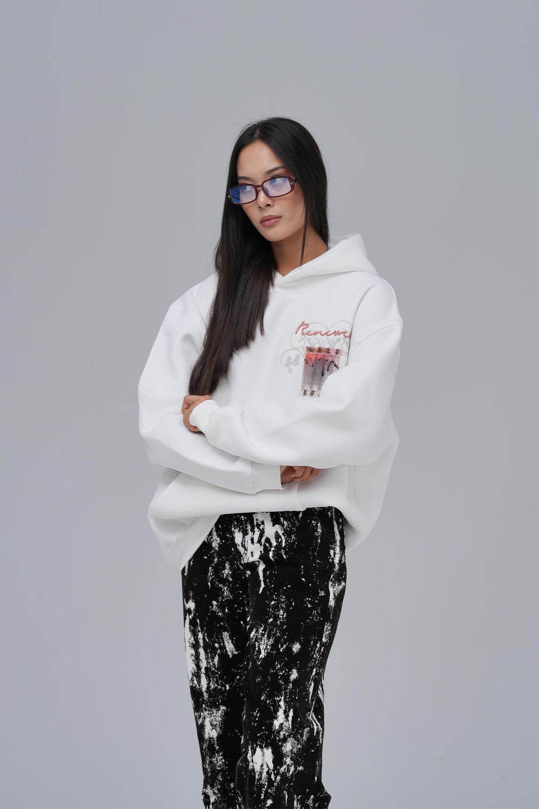 Renewed Flow Oversize Sweatshirt Kadın Ekru