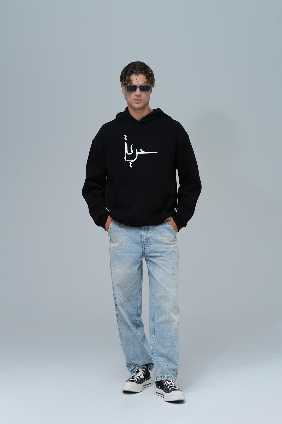 Roots & Freedom Oversize Sweatshirt Erkek Siyah
