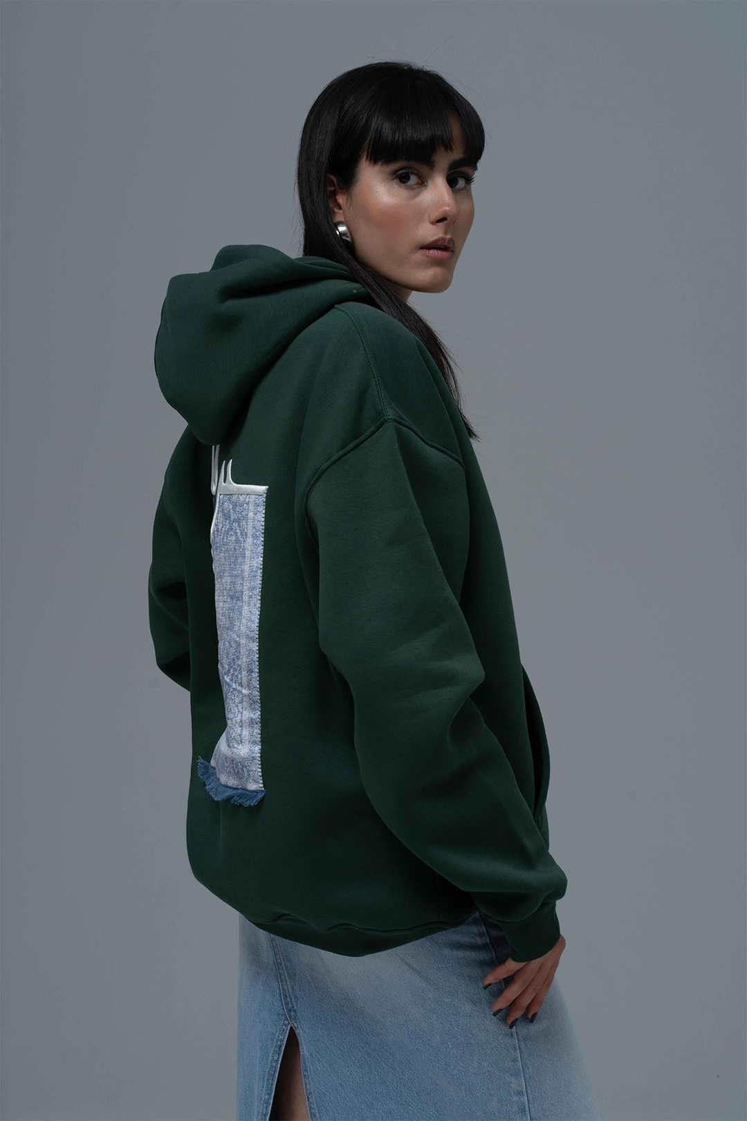 Roots & Freedom Oversize Sweatshirt Kadın Yeşil