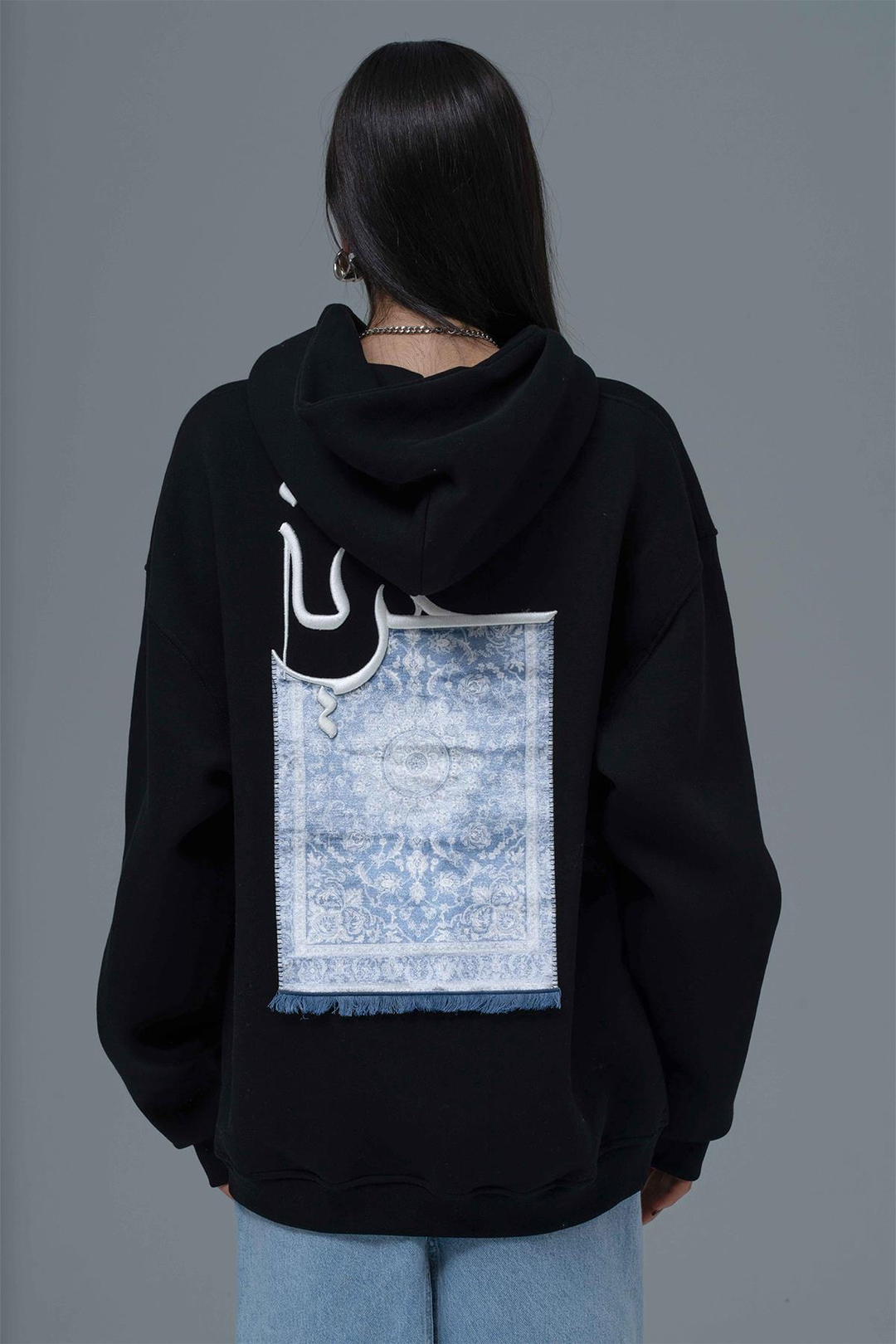 Roots & Freedom Oversize Sweatshirt Kadın Siyah