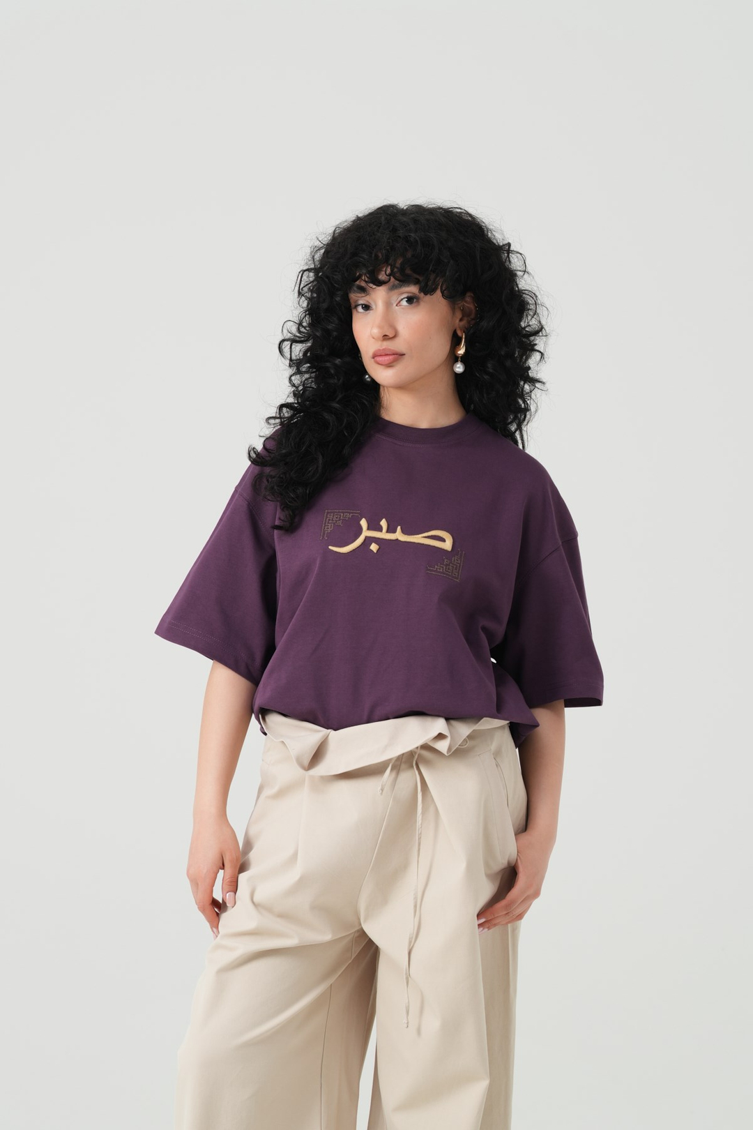 Sabr Heritage Oversize Kadın Tişört Mor