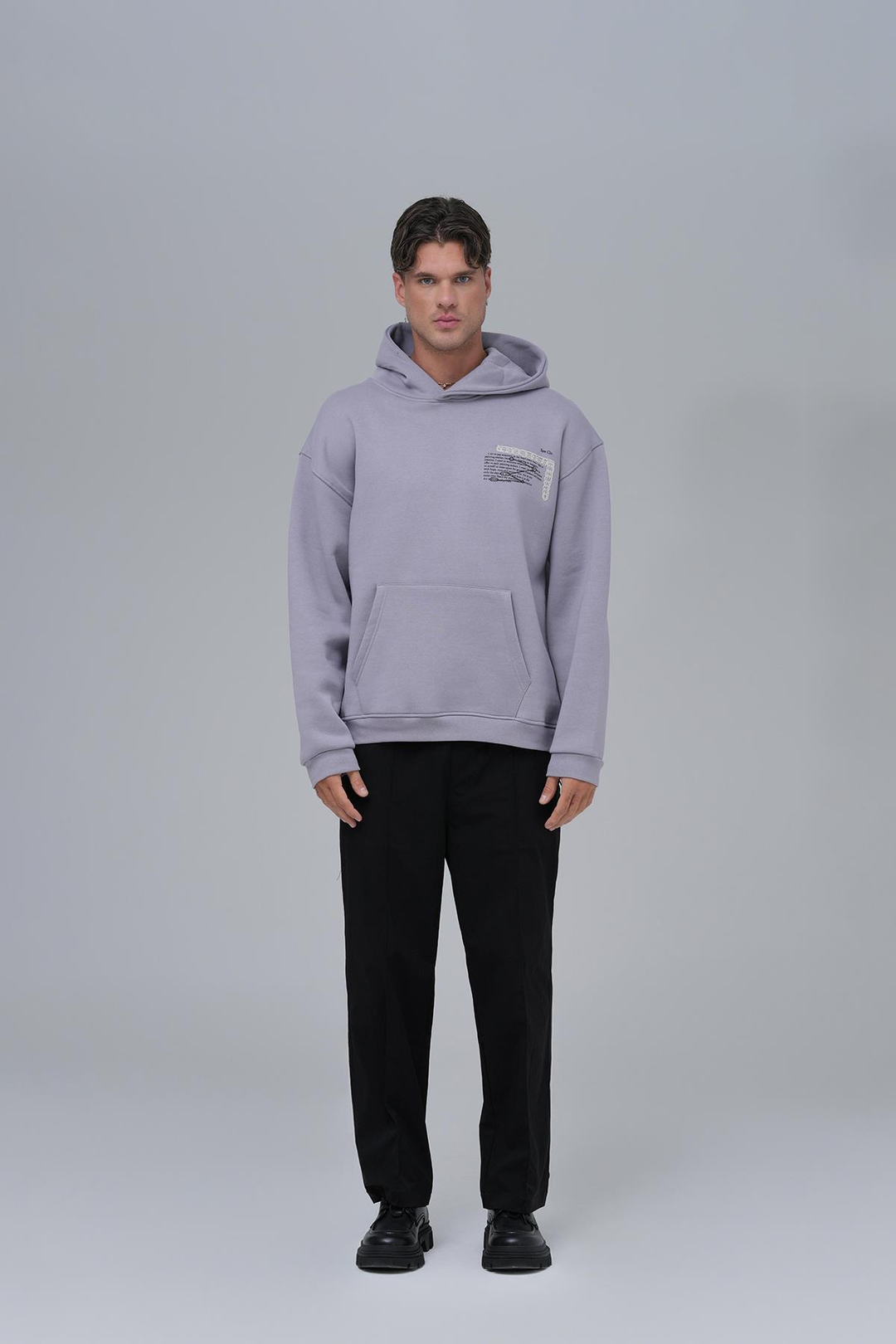 Sacred Geometry Oversize Sweatshirt Erkek Gri