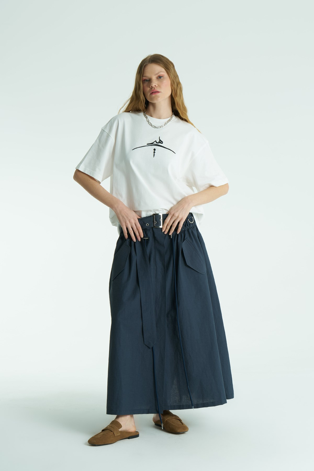 Semazen Oversize Kadın Tişört Ekru