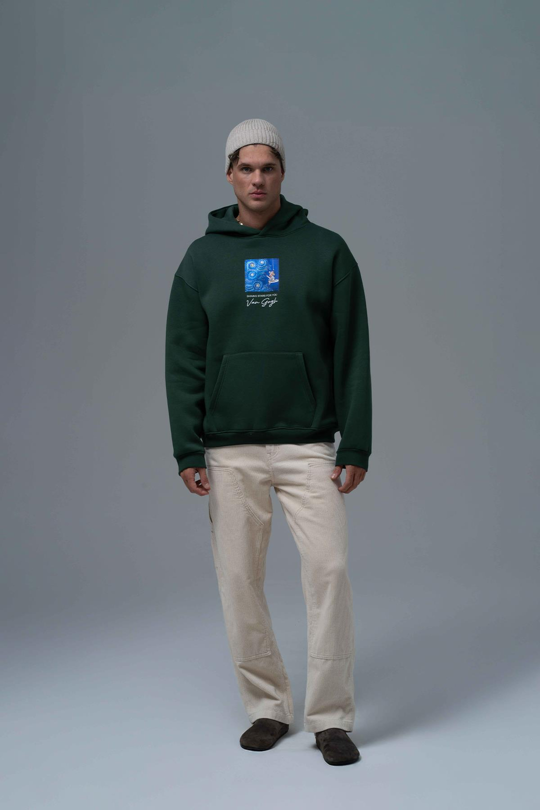 Shining Stars Oversize Sweatshirt Erkek Yeşil