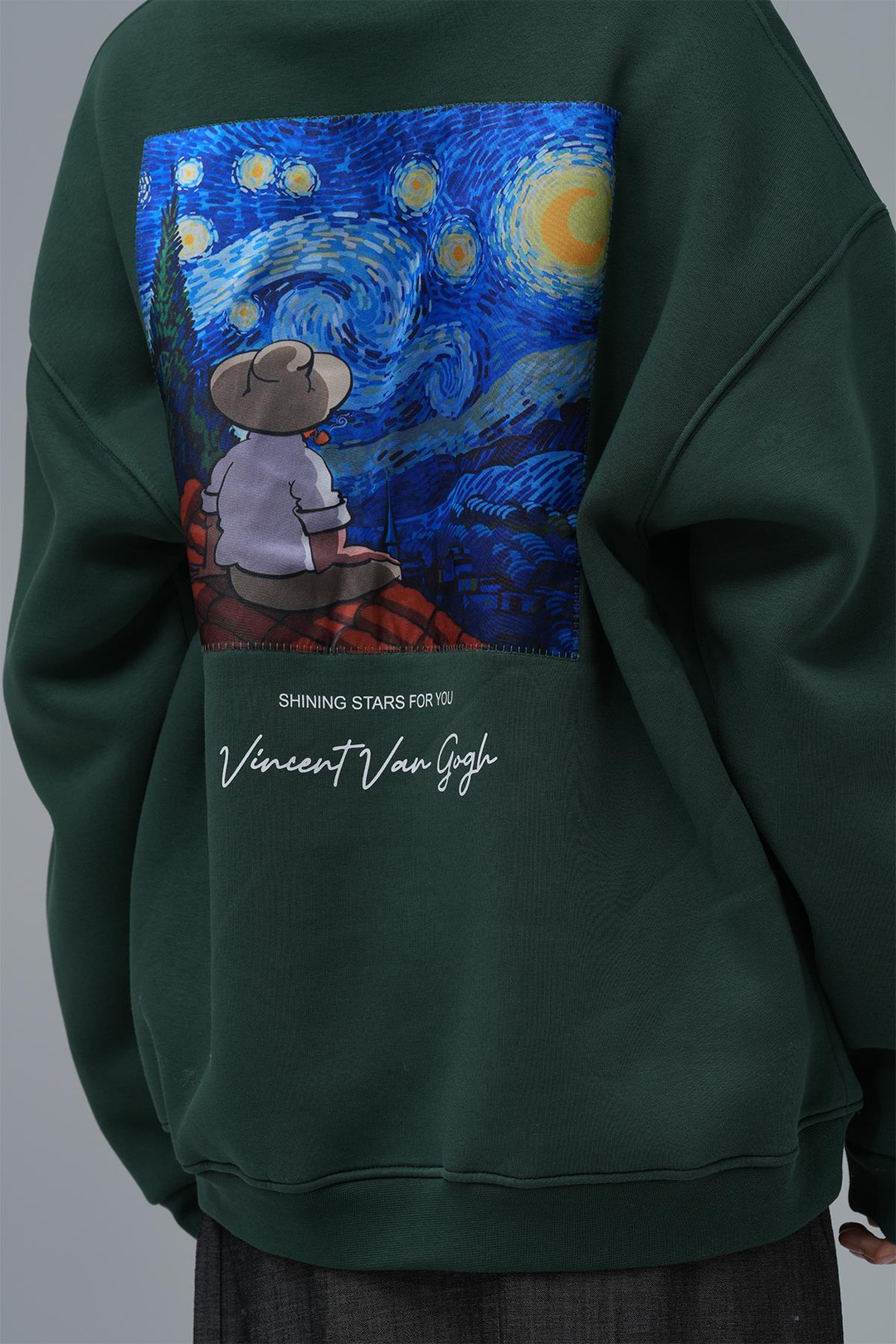 Shining Stars Oversize Sweatshirt Kadın Yeşil