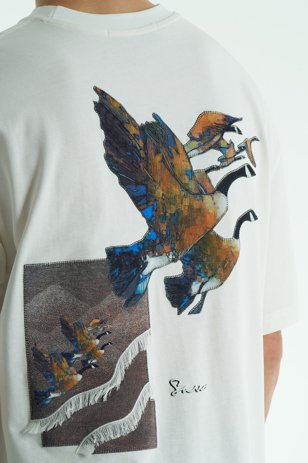 Soar Oversize Erkek Tişört Ekru