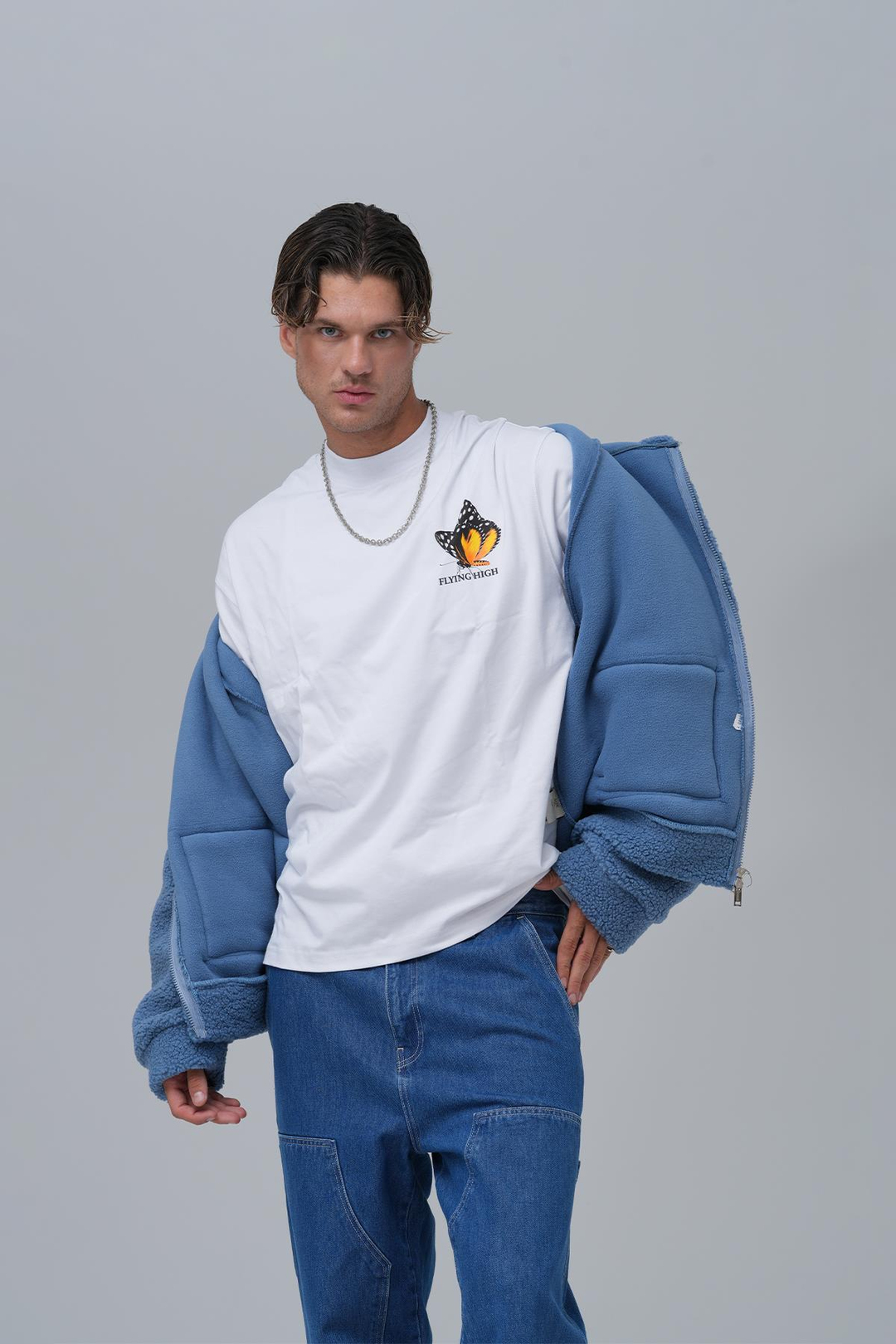 Soft Haven Oversize Welsoft Sweatshirt Erkek Mavi
