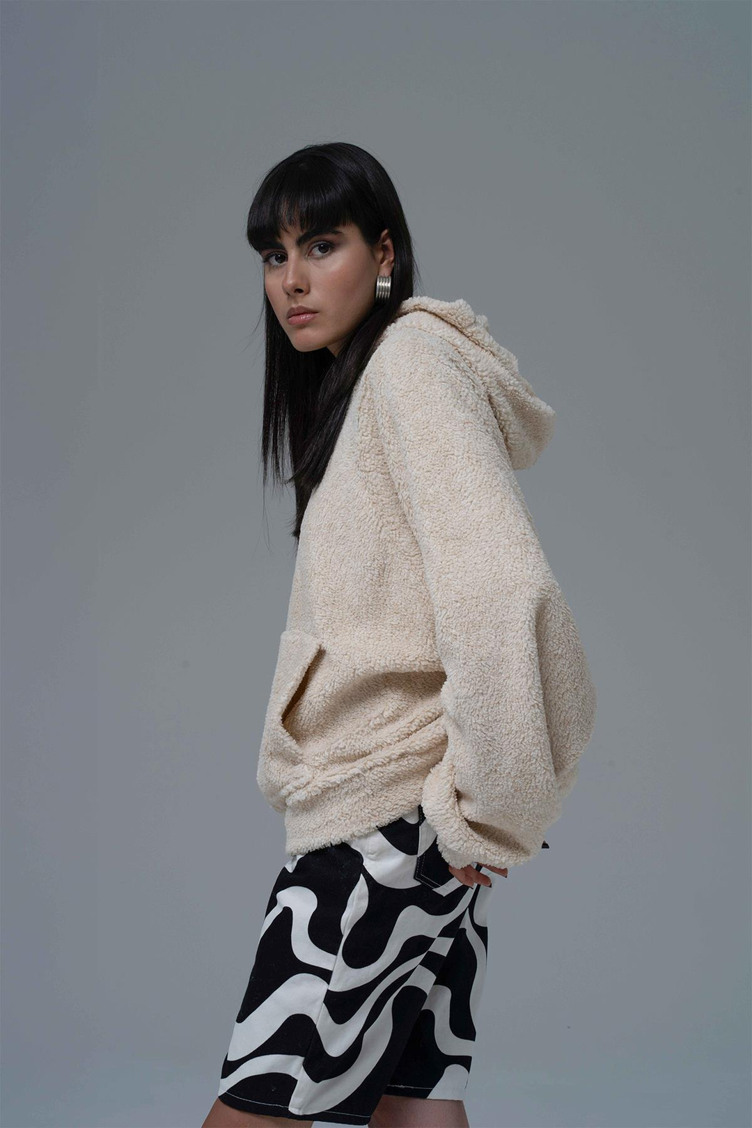Soft Haven Oversize Welsoft Sweatshirt Kadın Açık Bej