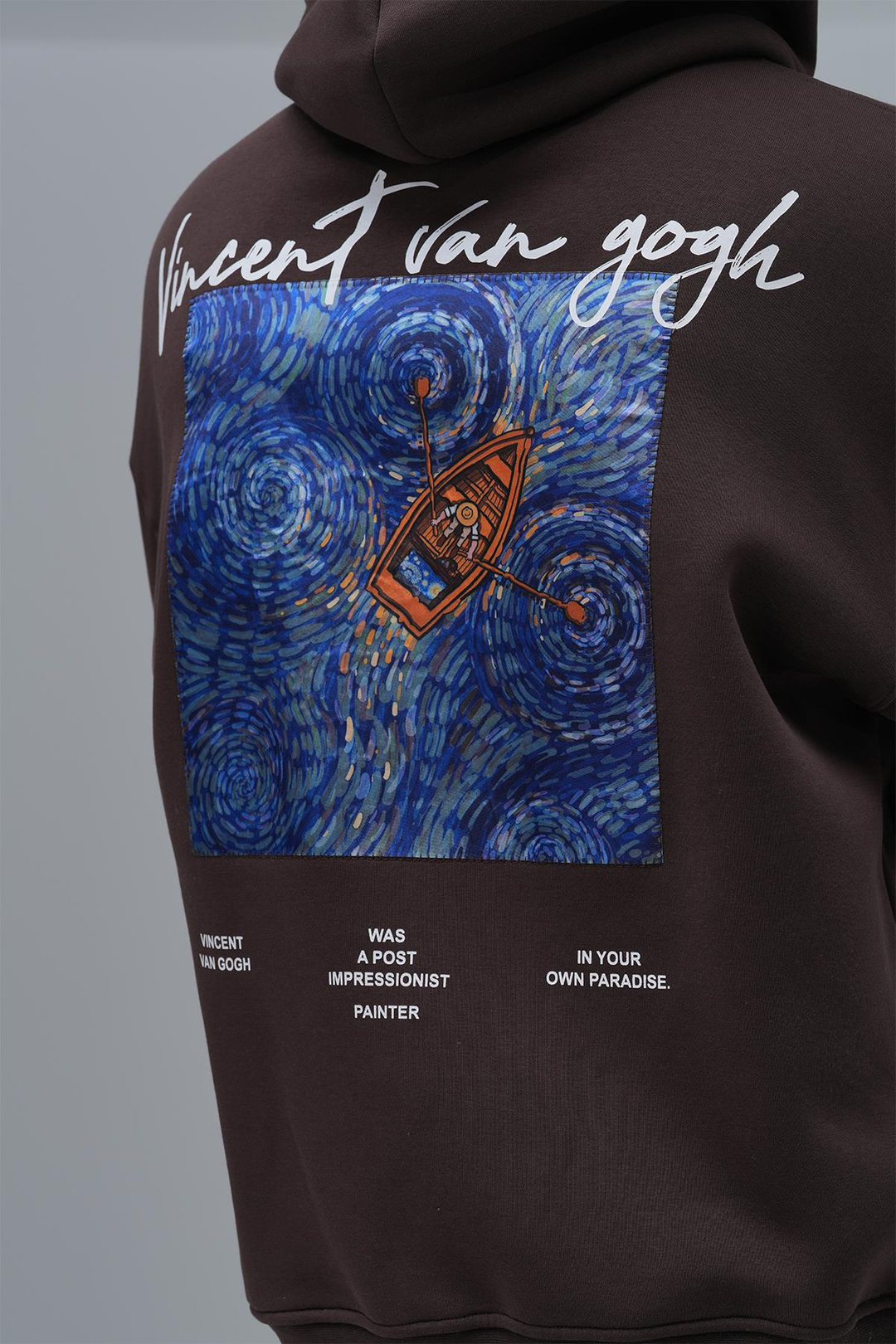 Starry Flow Oversize Sweatshirt Erkek Kahverengi