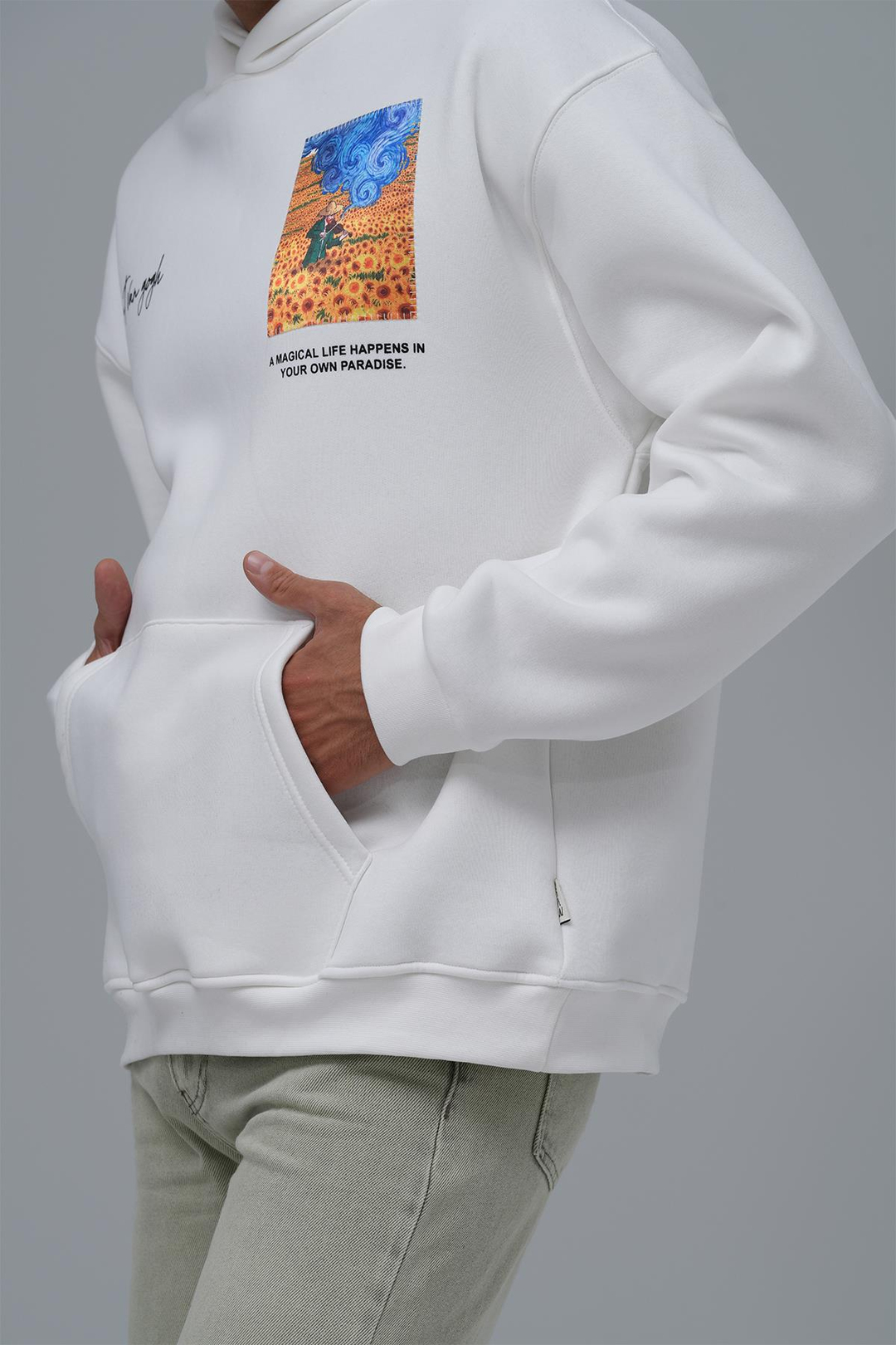 Starry Flow Oversize Sweatshirt Erkek Taş