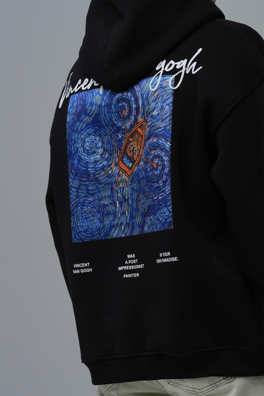 Starry Flow Oversize Sweatshirt Erkek Siyah