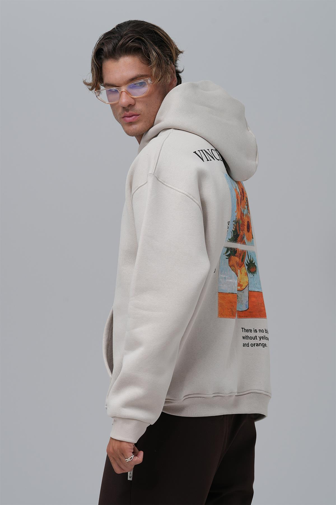 Sunflowers Vincent van Gogh Edition Oversize Sweatshirt Erkek Ekru