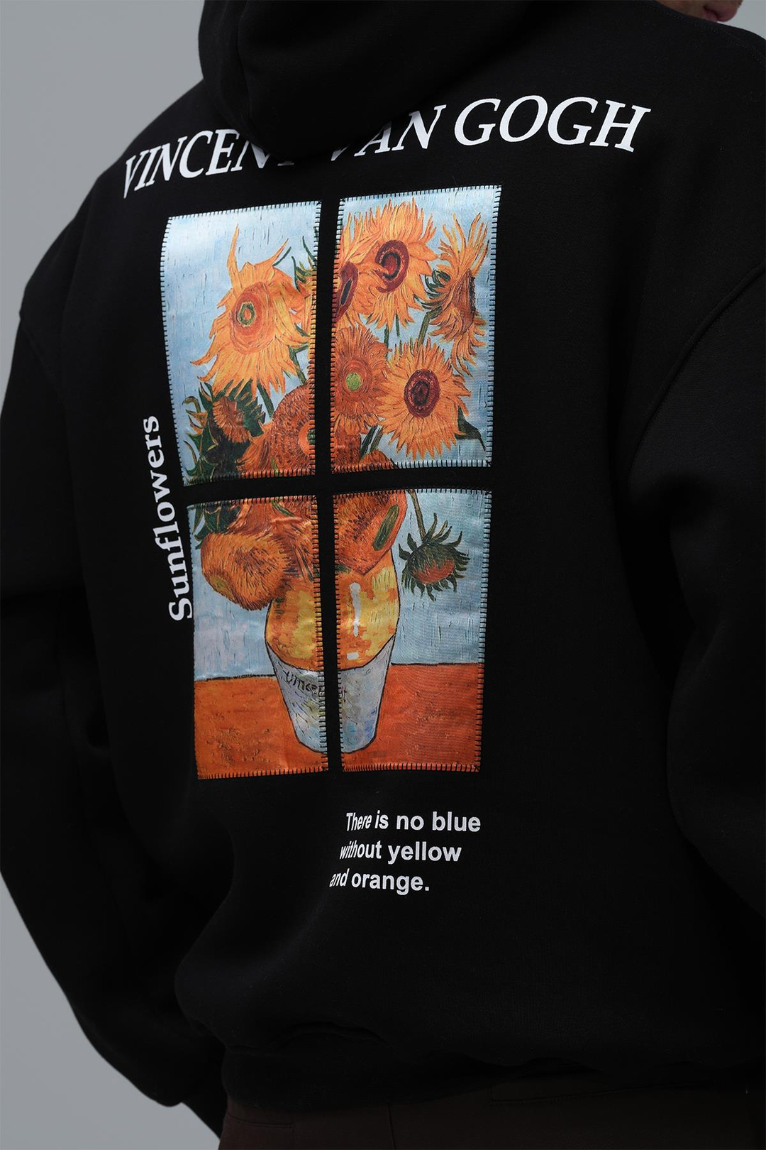 Sunflowers Vincent van Gogh Edition Oversize Sweatshirt Erkek Siyah