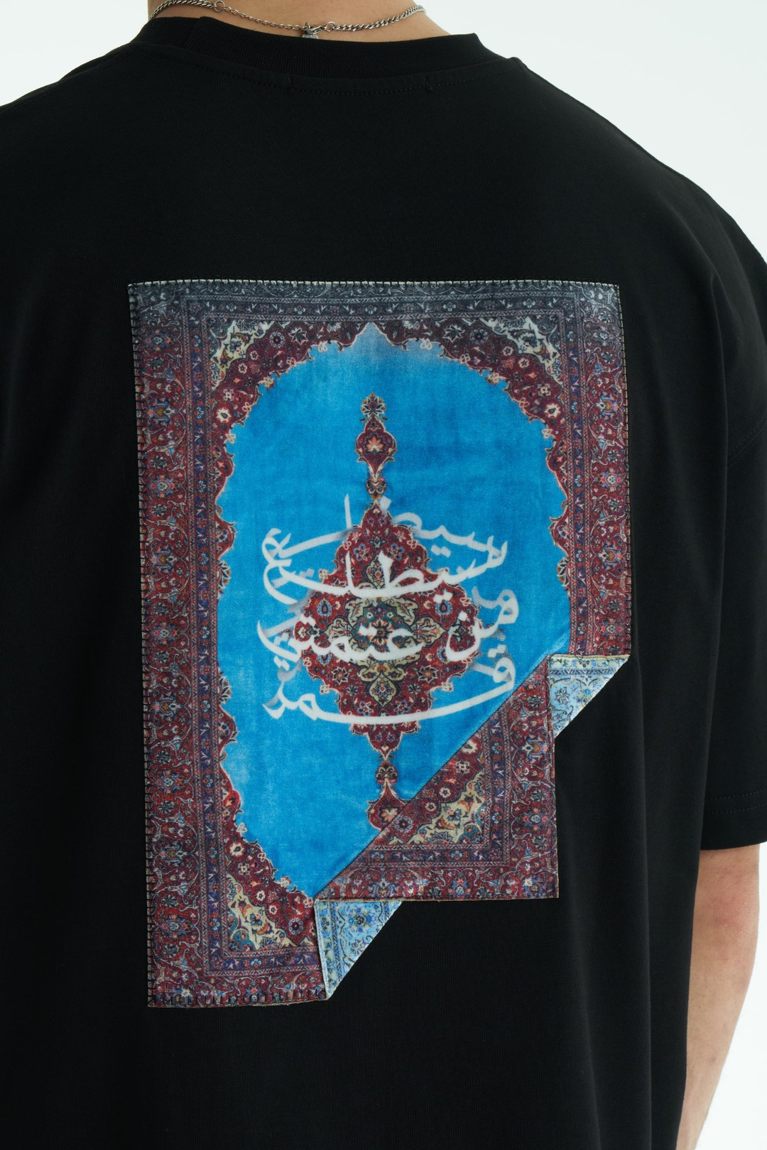Tapestry Frame Oversize Tişört Erkek Siyah