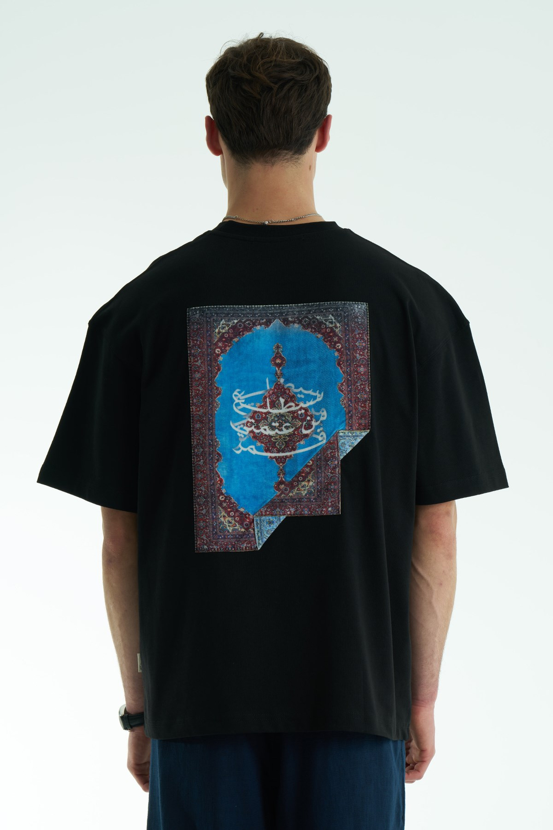 Tapestry Frame Oversize Tişört Erkek Siyah