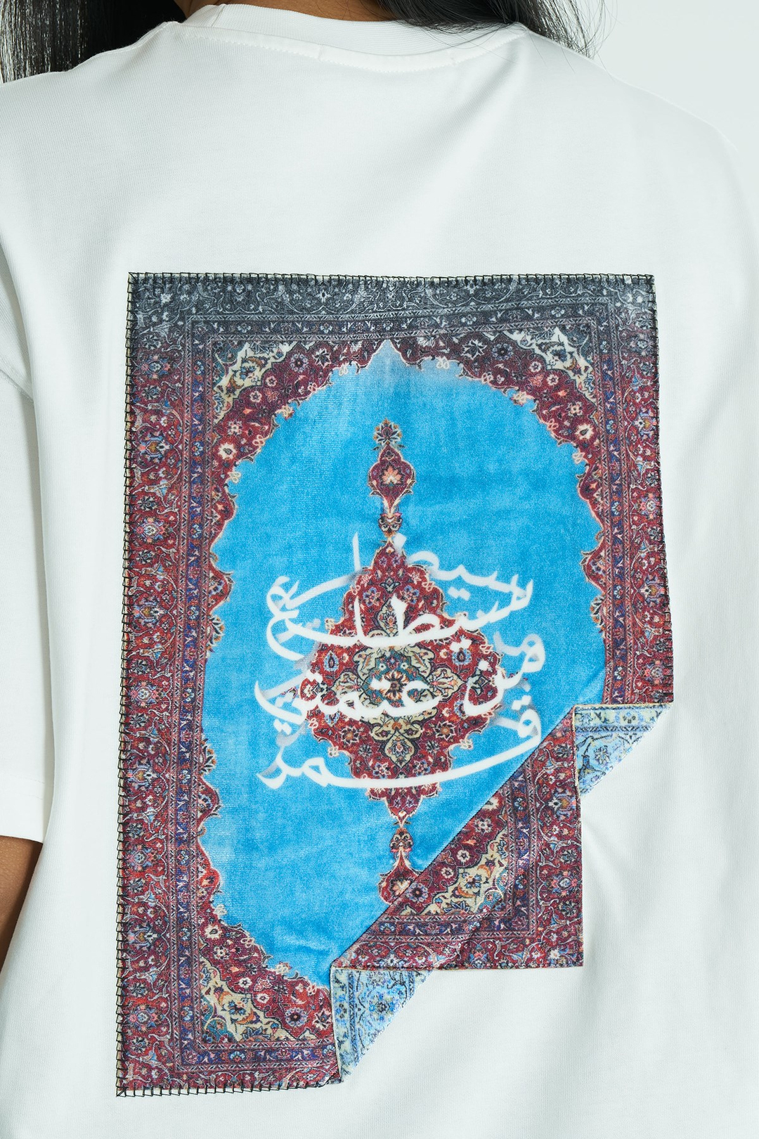 Tapestry Frame Oversize Tişört Kadın Ekru