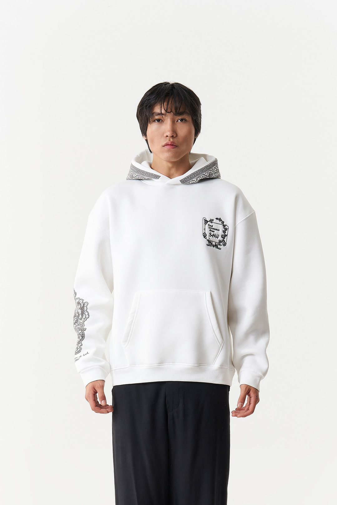 Threads of Majesty Oversize Erkek Sweatshirt Ekru