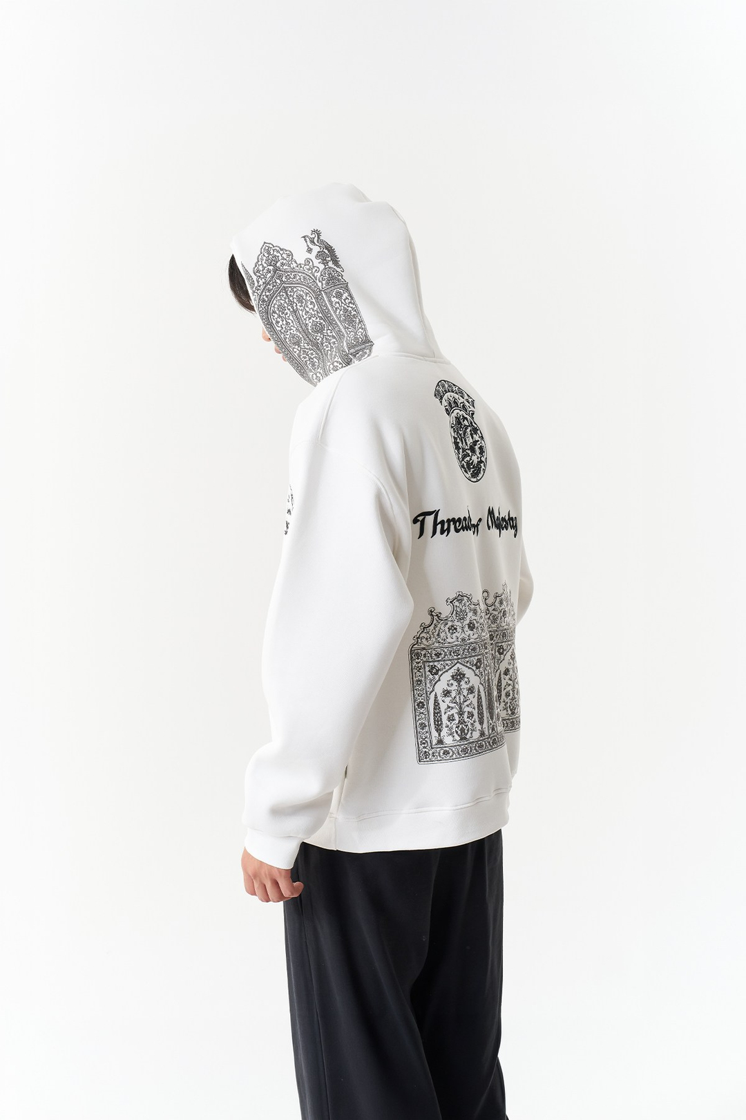 Threads of Majesty Oversize Erkek Sweatshirt Ekru