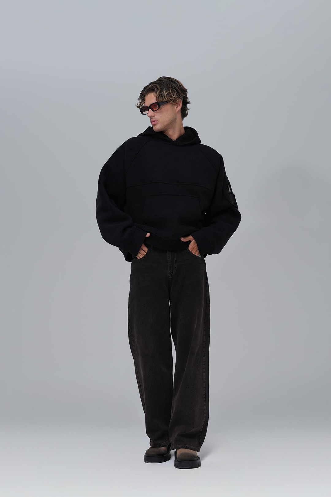 Time Of Choose Oversize Welsoft Sweatshirt Erkek Siyah