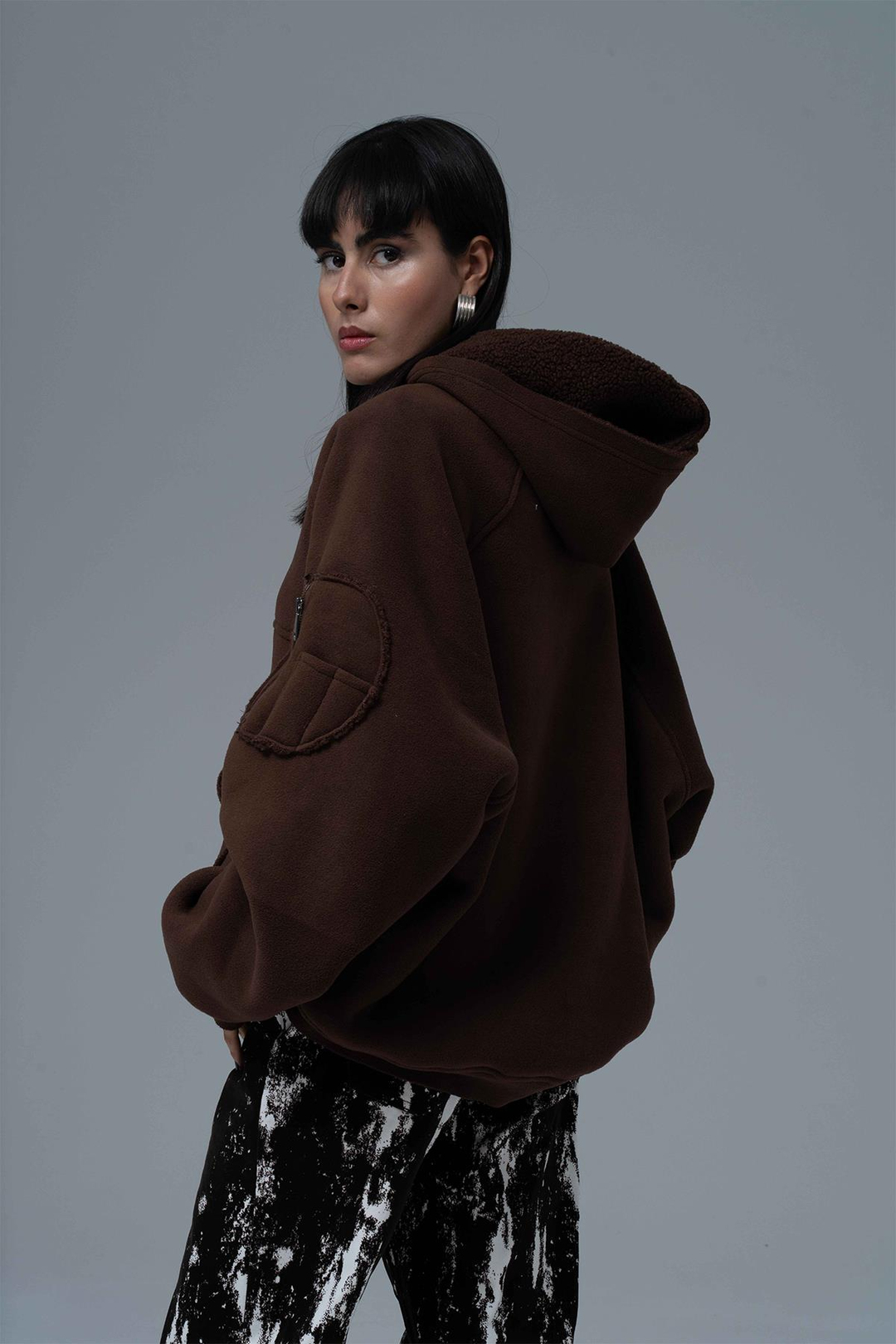 Time Of Choose Oversize Welsoft Sweatshirt Kadın Kahverengi