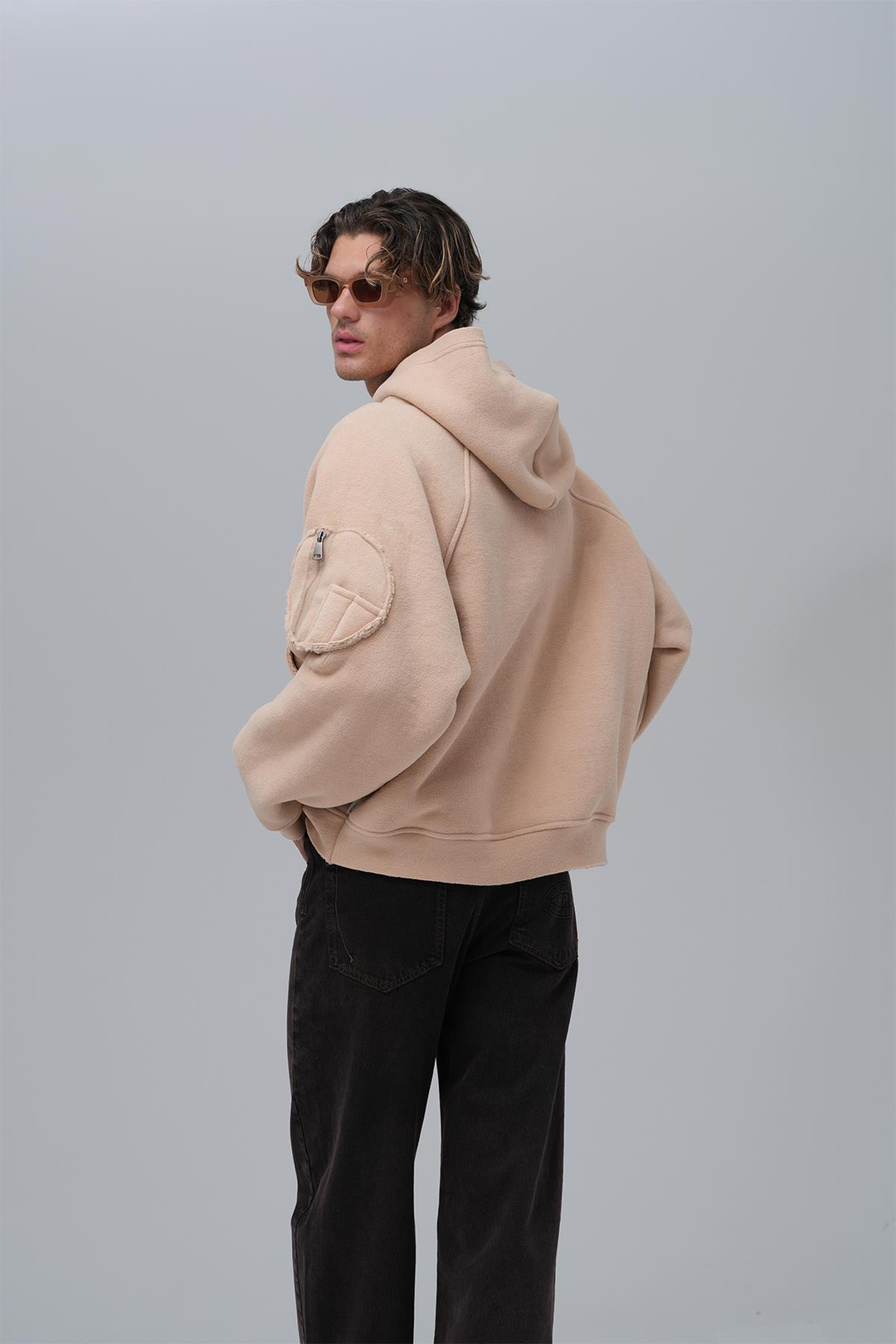 Time Of Choose Oversize Welsoft Sweatshirt Erkek Bej