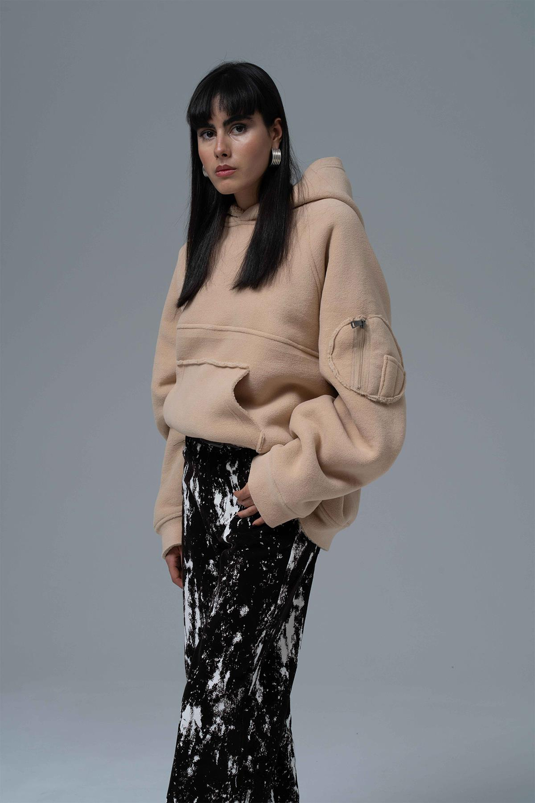 Time Of Choose Oversize Welsoft Sweatshirt Kadın Bej