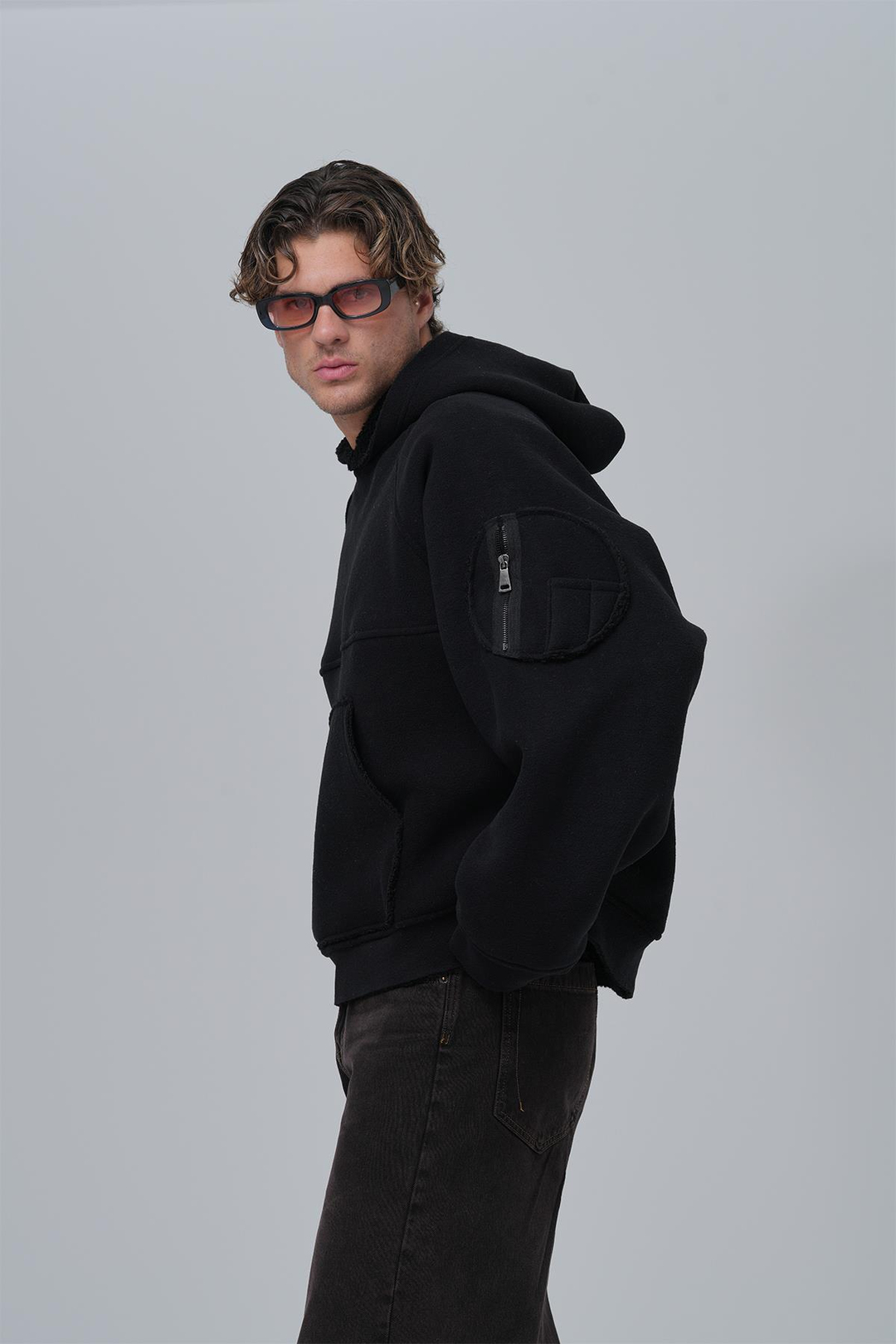 Time Of Choose Oversize Welsoft Sweatshirt Erkek Siyah