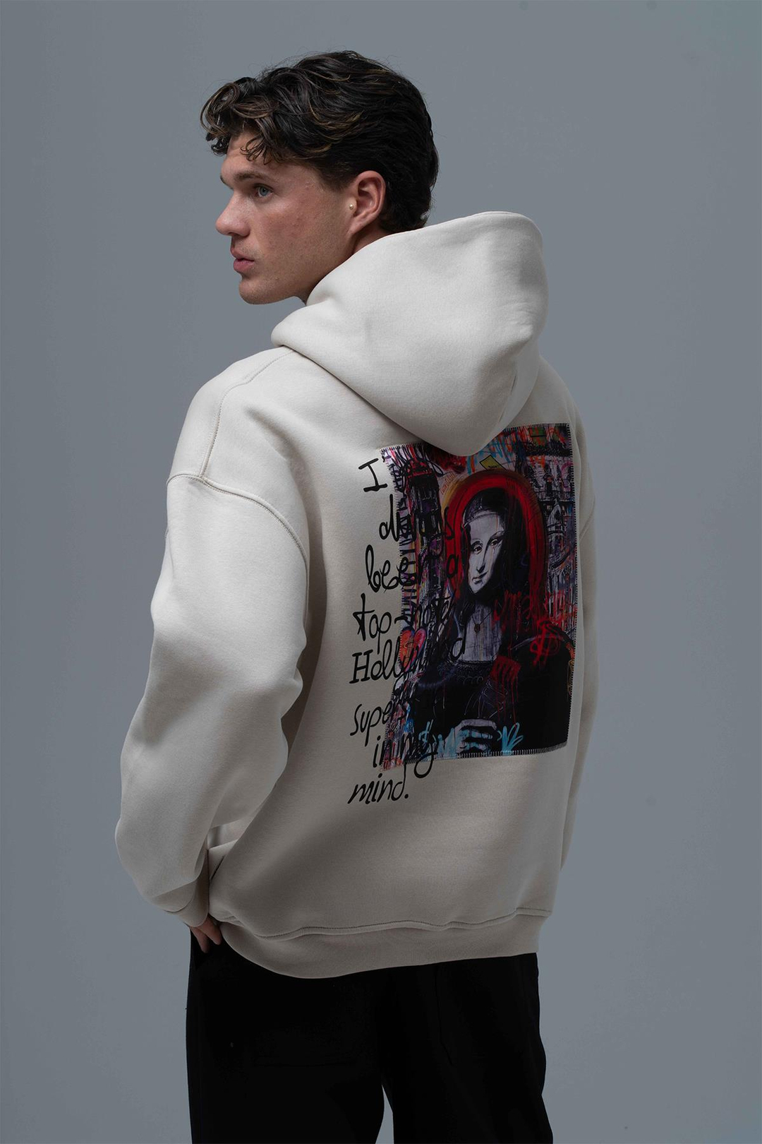 Top-Notch Oversize Sweatshirt Erkek Ekru