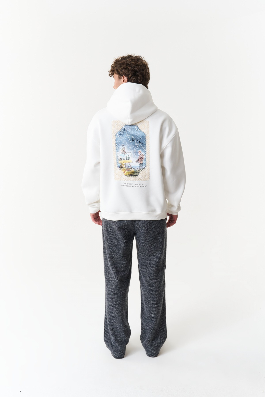 Unspoken Canvas Oversize Erkek Sweatshirt Ekru
