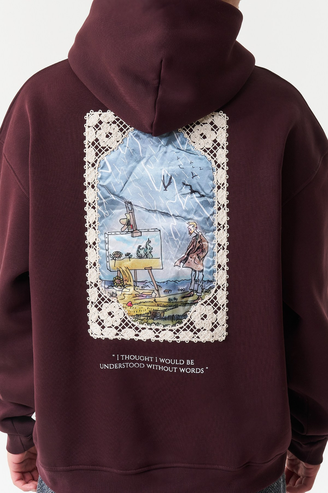 Unspoken Canvas Oversize Erkek Sweatshirt Mürdüm