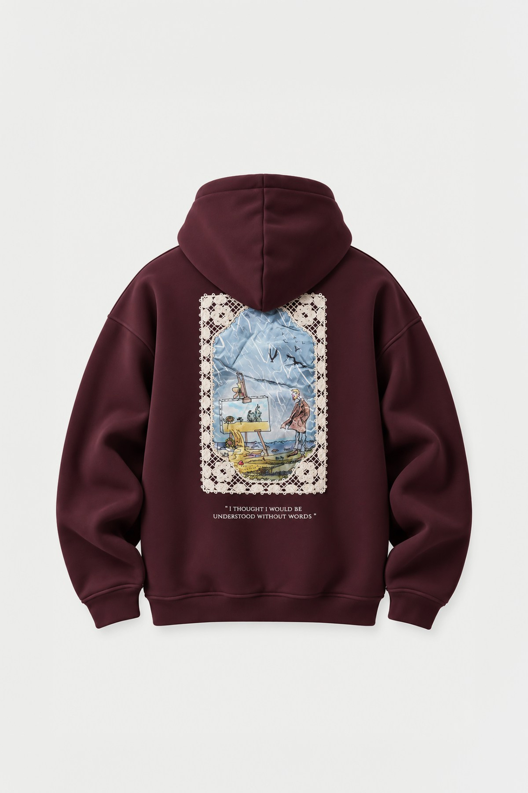 Unspoken Canvas Oversize Erkek Sweatshirt Mürdüm