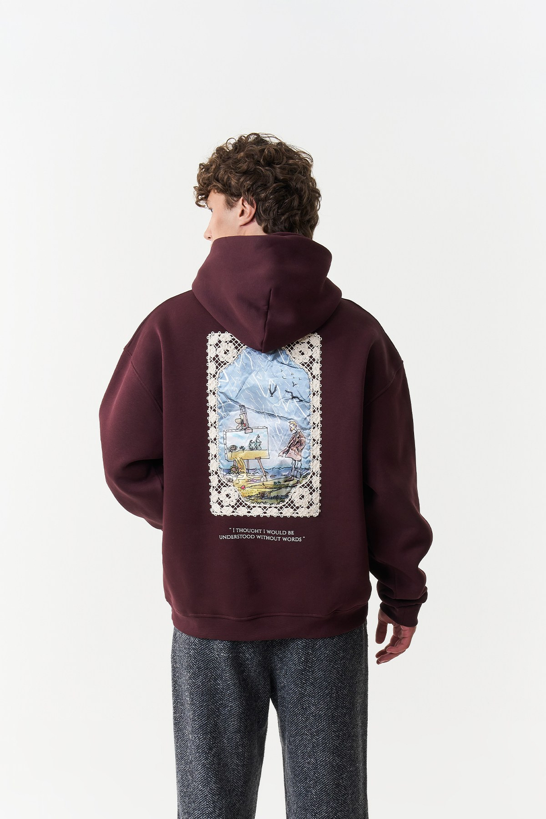 Unspoken Canvas Oversize Erkek Sweatshirt Mürdüm