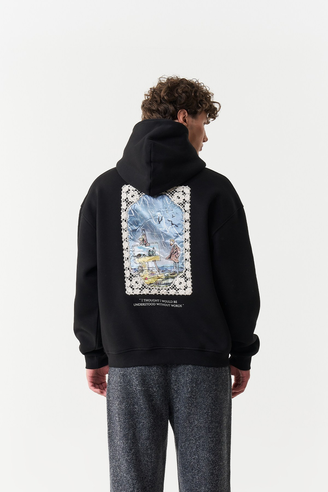 Unspoken Canvas Oversize Erkek Sweatshirt Siyah