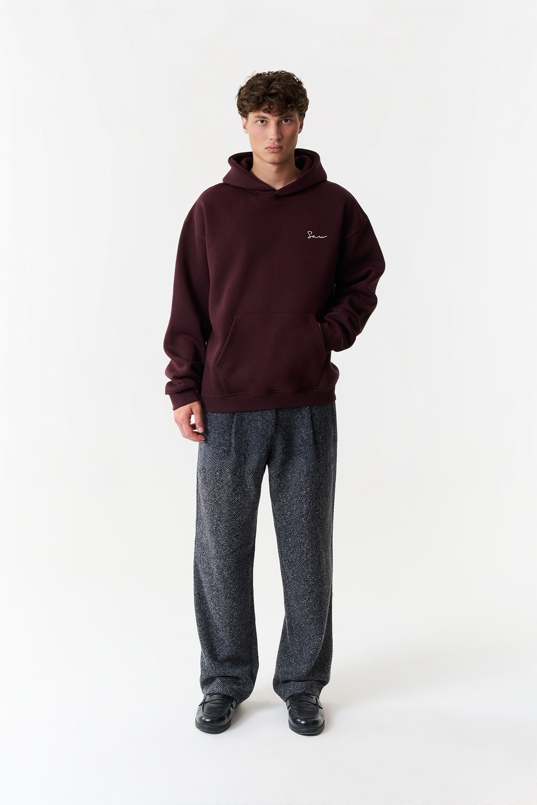 Unspoken Canvas Oversize Erkek Sweatshirt Mürdüm