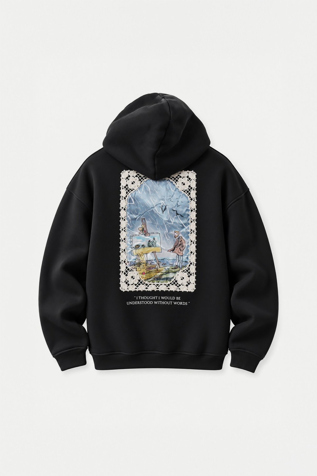 Unspoken Canvas Oversize Erkek Sweatshirt Siyah