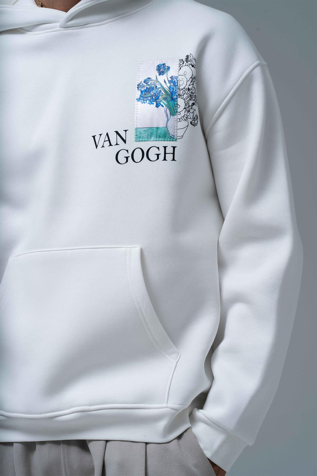 Van Gogh Irises Oversize Sweatshirt Erkek Taş