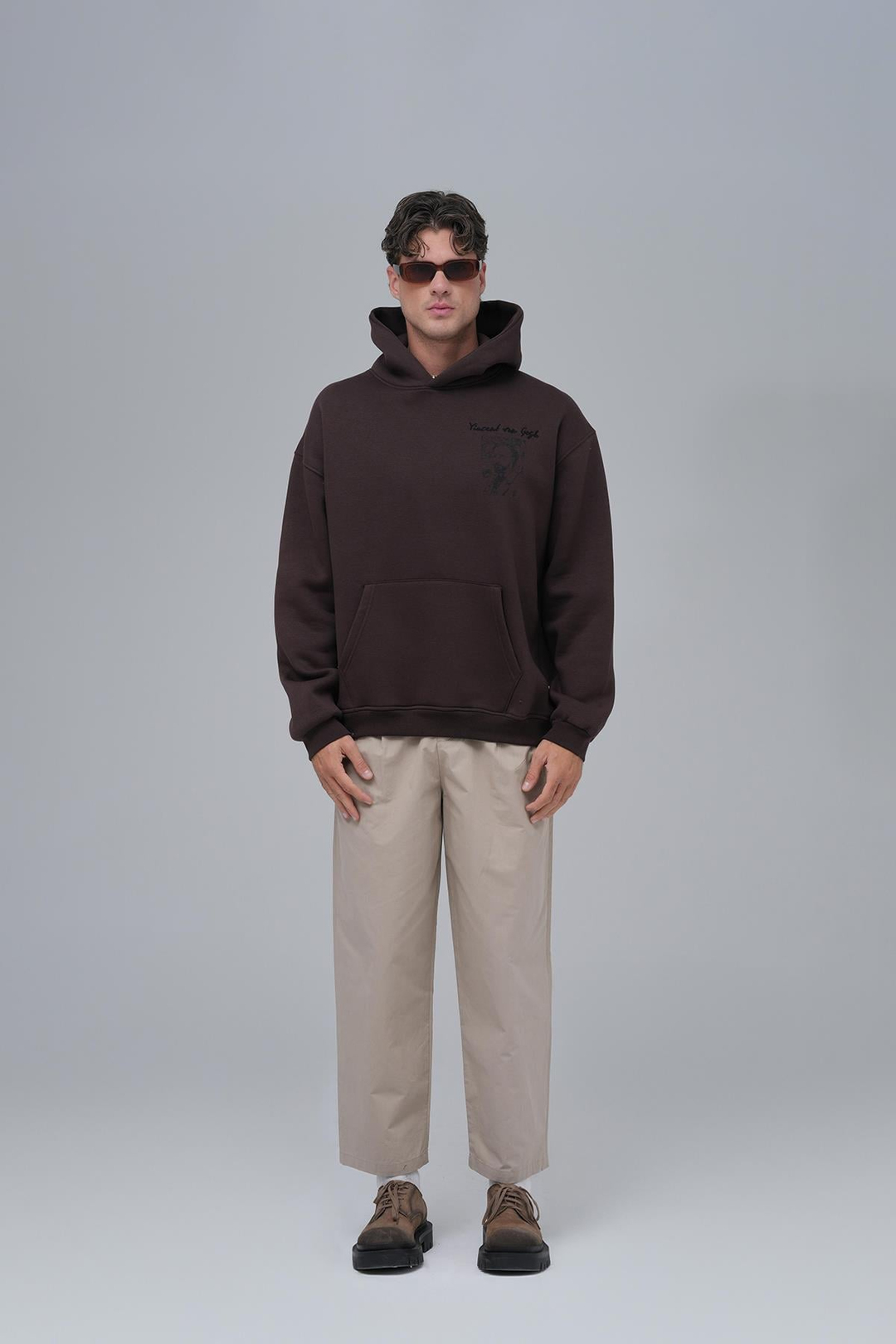 Van Gogh Threads Oversize Sweatshirt Erkek Kahverengi