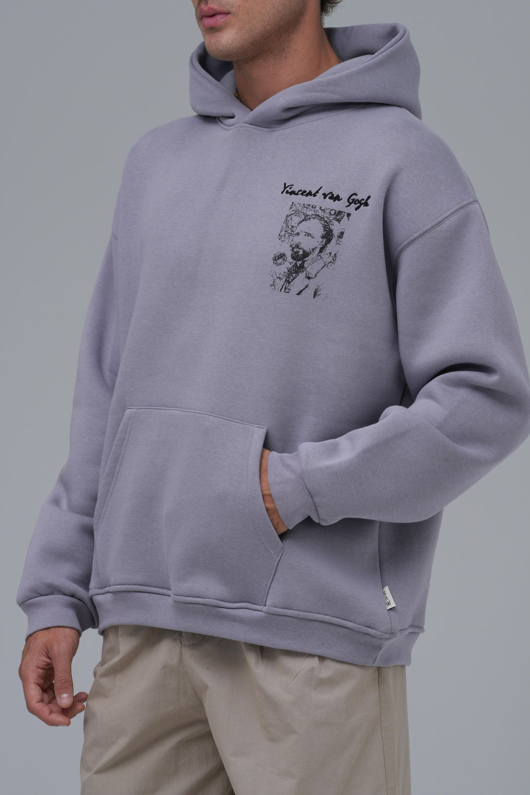 Van Gogh Threads Oversize Sweatshirt Erkek Gri