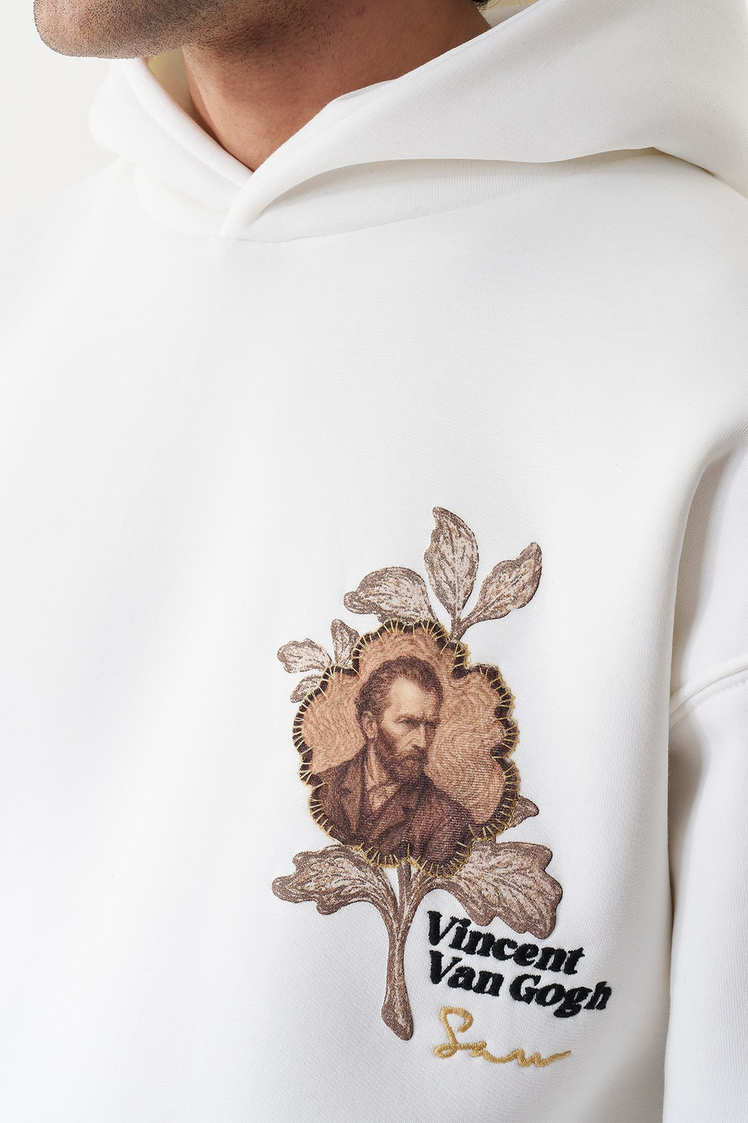 Vincent Painted Reverie Oversize Erkek Sweatshirt Ekru
